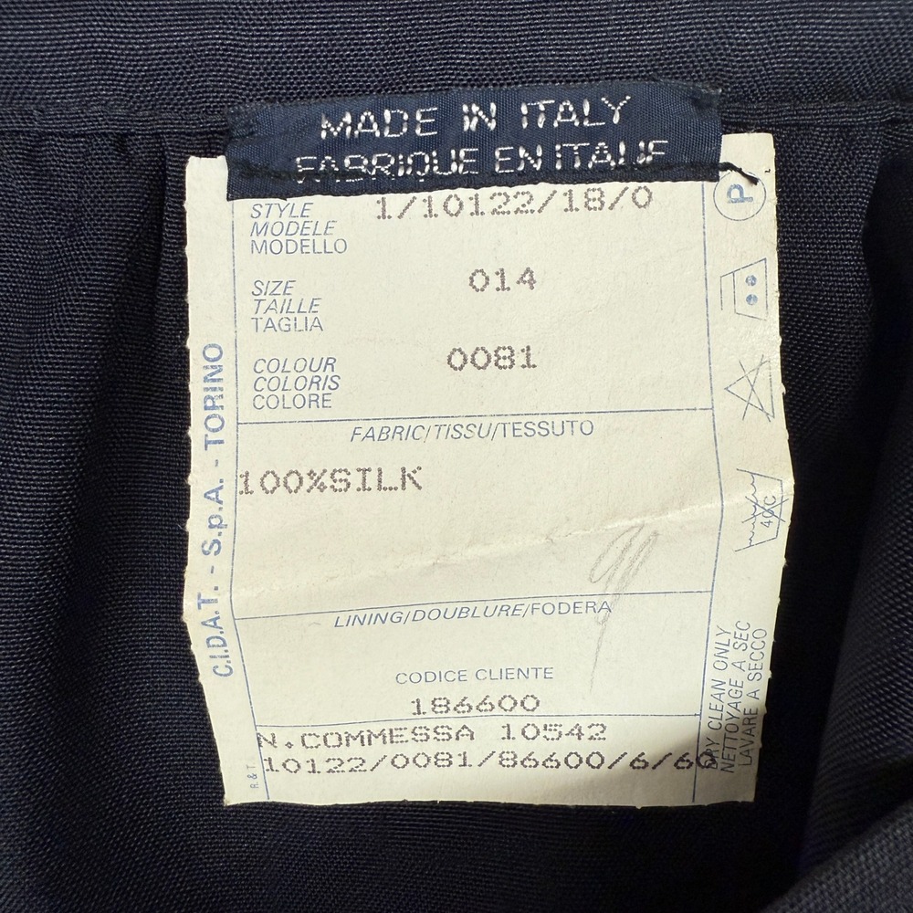 Emanuel Ungaro Parallele Paris Silk Wrap Skirt IT 44 US 8 Navy Blue Vintage Ital - Picture 3 of 11